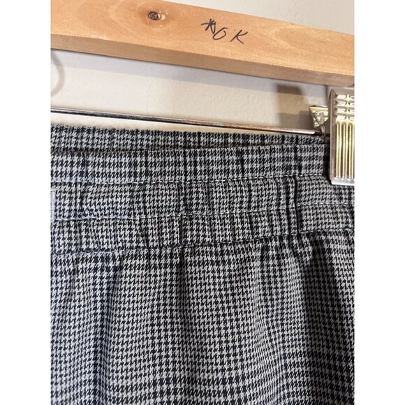 Gap Plaid Pull On Pant M Gray Wide Leg Check Academia Preppy Classic Chic Boho - Picture 4 of 11